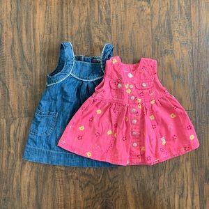 Two denim dresses baby girl 9-12 months